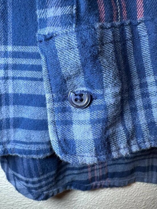 Orvis Shirt Women's Blue Plaid Long Sleeve Button Up Shirt Size Extra Large - Picture 6 of 6